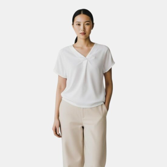 Bodyflirt, белая блузка с серебряным воротником, размер S/M